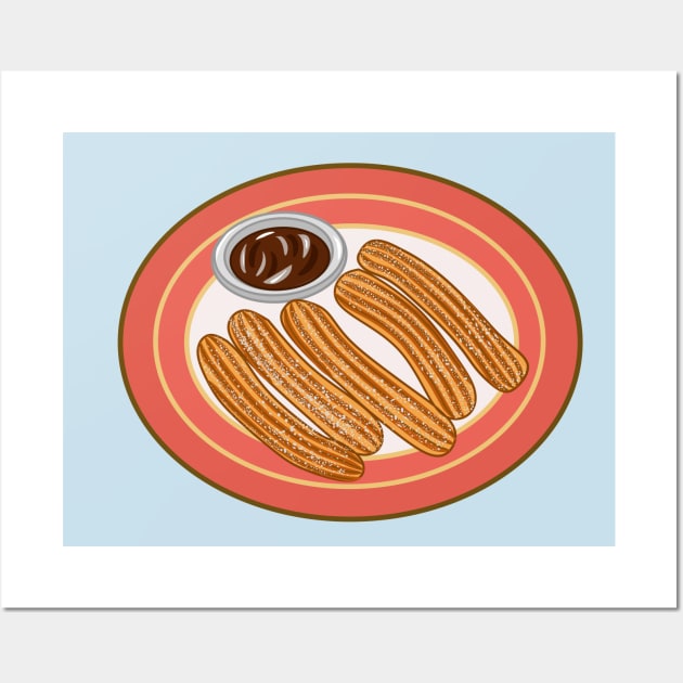 Churro cartoon illustration Wall Art by Miss Cartoon